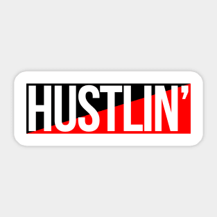 Hustlin' Red Blk Sticker